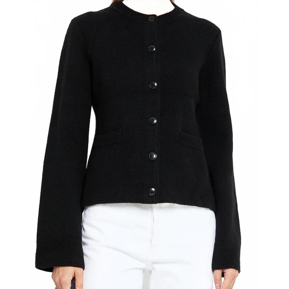 NEW J. SOCIETY juliette cardigan top in black